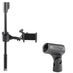 Mic Stand Smartphone Holder +Unbreakable Rubber Condenser Mic Clip Studio Bundle