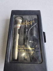 Audel AE-3314 Handheld Wired & Wireless Microphone Silver On/Off Switch