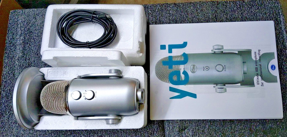 Blue Yeti USB Condenser Microphone Silver Professional Recording