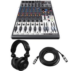 Behringer XENYX X1204USB Premium 12-Input 2/2-Bus Mixer, Bundle with Headphones