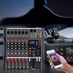 Professional Digital 6Channel Bluetooth Live Studio Audio Mixer Effects USB