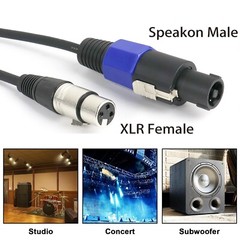 10 15 20 30 50 Feet Microphone Speakon to 3-Pin XLR Cable w/ Twist Lock Mic Wire