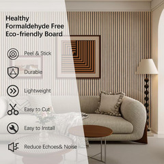 Soundproof Walnut Veneer Peel & Stick Wall Panels – 2 Pack 94.5