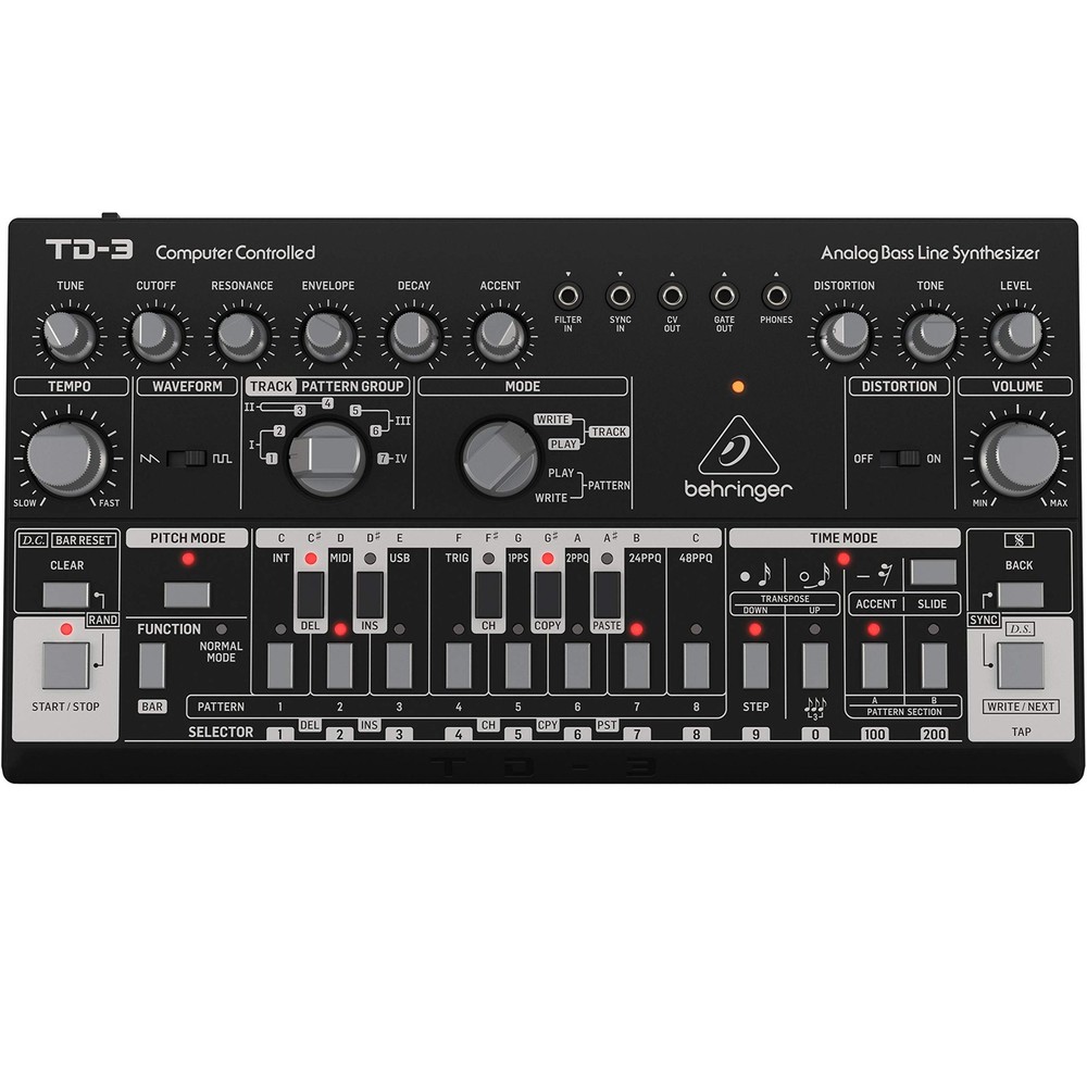 Behringer TD-3-BK Analog Bass Line Synthesizer 3.94 inches (WxLxH), Black