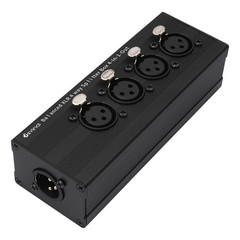 4-IN-1-OUT XLR Audio Splitter Box, XLR 4 Female to 1 Male Balanced Converter …
