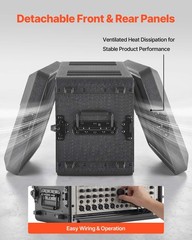 VEVOR 6U Rack Case, 12 in Depth, Rackmount Flight 6U- 8.7 Internal Depth