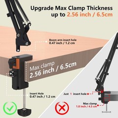 LILANZo Table Clamp Mount for Microphone Stand, 2-in-1 Mic Boom Arm Orange