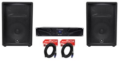 (2) JBL JRX212 1000w 12″ DJ P/A Speakers+Crown XLi1500 2-Channel Power Amplifier