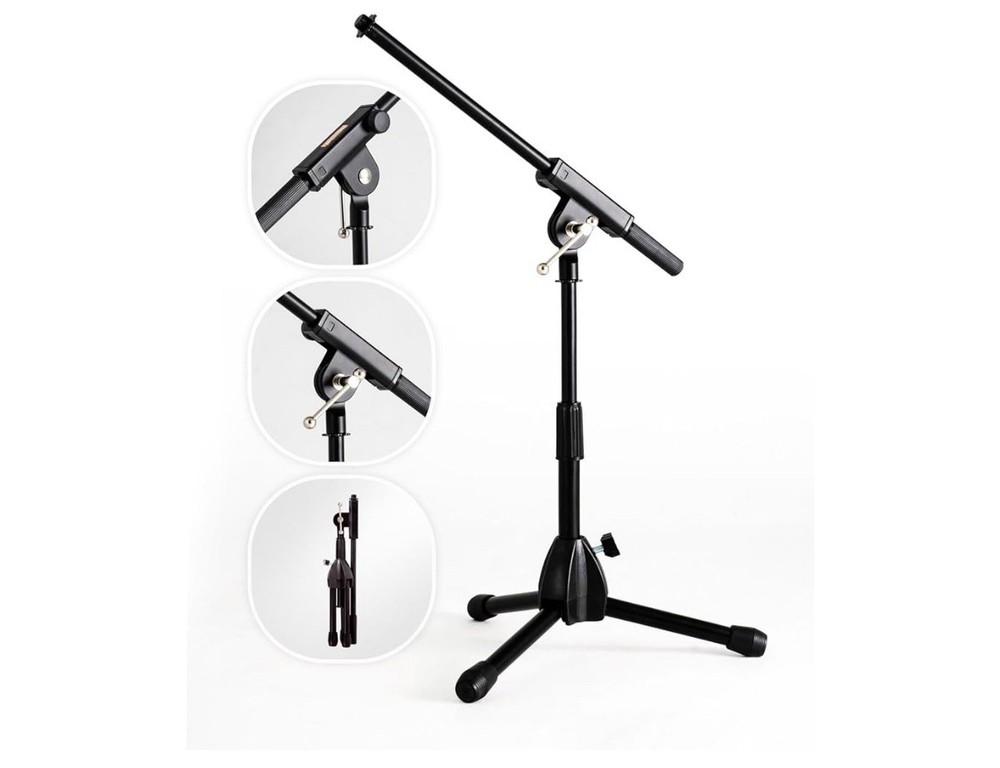 Stage Rocker Foldable Tripod Low-Profile Mic Boom Stand NEW in open box
