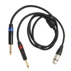 Dual 6.35mm Male To XLR Female Cable 24K Gold Plated Connectors Dual 1/4in NEW⭐