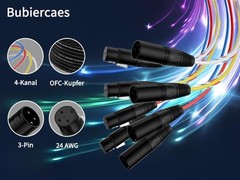 M/F 4 Channel Multi-Media Snake Cable 4 Pairs Male to Female 3 Pin XLR Balanced