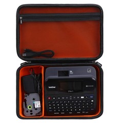 Mchoi Hard Portable Case for Brother P-Touch Label One Size, Black and Orange