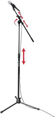 Rok-It Series Tripod Mic Stand Adjustable with 31.5″ to 61.5″ Height, Fully Coll