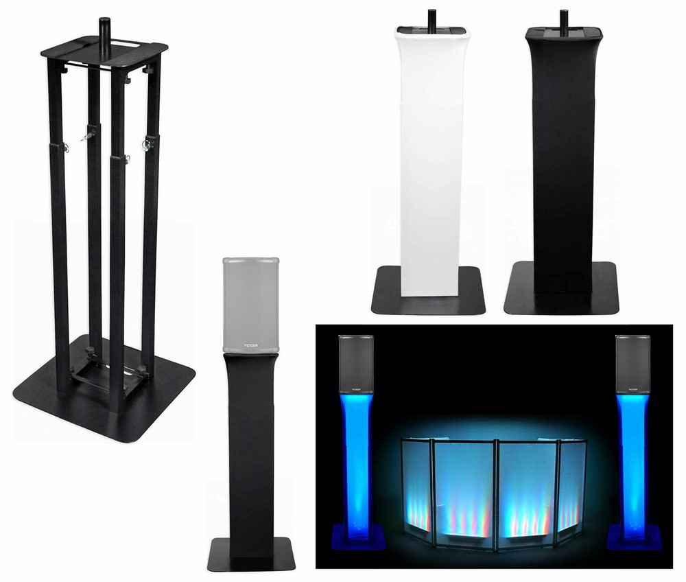 (1) Rockville Black Adjustable Totem Speaker Stand For For Fender Fighter 12