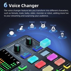 Mezclador Audio Gaming PC/Podcast/Streaming 4 Canales