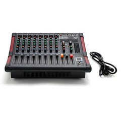 8 Channel Amplifier Power Mixer Bluetooth TRS Audio Mixing w/ USB Slot 16DSP New