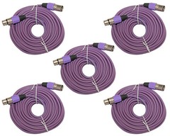 5 PACK lot shielded 3pin XLR audio mic microphone audio extension cable 50′ foot