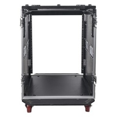 Sound Town 14U DJ RackCase w/11USlant Mixer Top Casters Locking Drawer STMR-14D3