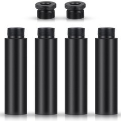 4PCS 5/8in Mic Stand Extension Tube Aluminum Boom Pipe w Adapters Black, New USA