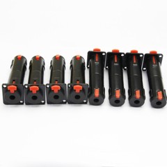 8×1/4 TRS to TRS Female Black Solderless Locking Jack Plug for D Panel Mounting
