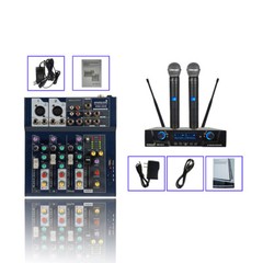 4CH Studio Live Sound Mixer System USB Mixing Sound Board Console 2-Channel Mics