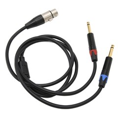 Dual 6.35mm Male To XLR Female Cable 24K Gold Plated Connectors Dual 1/4in NEW⭐