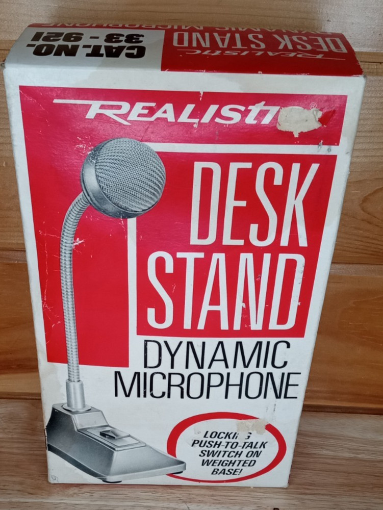 Vintage Realistic 33-921 Dynamic Desk Microphone Box Only RadioShack