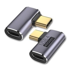 USB C Right Angle Adapter PD 240W for Thunderbolt 4/3, Right Angle Angle-Flat